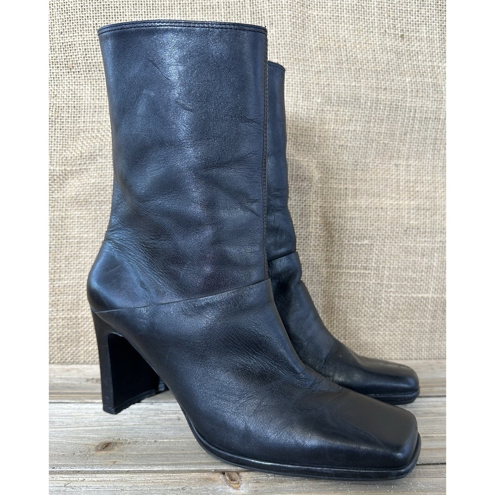 Amanda Smith Mid-Calf Boots Leather Professional Career City Chic Sz 6 M